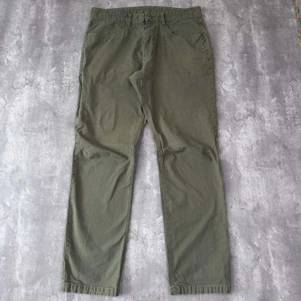 The North Face Motion Pants Men 34x30 Green Stretch Chino Outdoor Hiking Granola